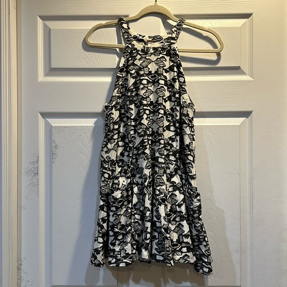 Free People Printed Halter Swing Dress Tunic S Pockets - Picture 1 of 7